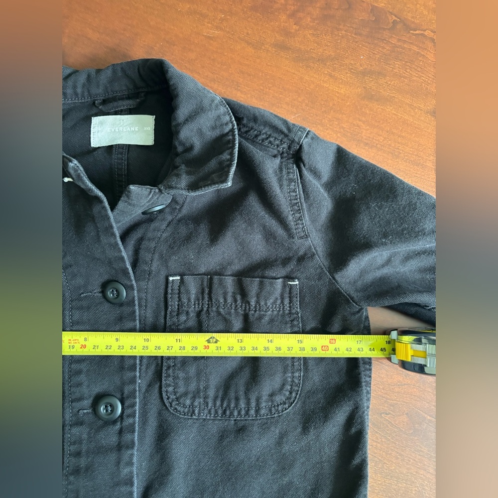 Everlane Cotton Canvas Chore Coat, Black/Charcoal, Classic, Buttoned,Women’s XXS - Picture 12 of 15